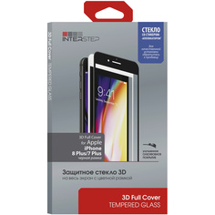 Защитное стекло InterStep 3D Full Cover iPhone 8 Plus/7 Plus черное c аппл. 3D Full Cover iPhone 8 Plus/7 Plus черное c аппл.