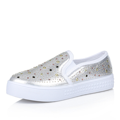 Слипоны Серебристые слипоны из текстиля Mie Scarpe