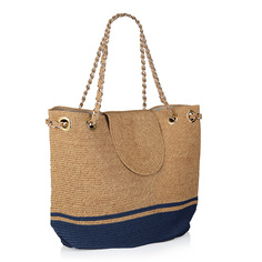 Сумки Бежево-синяя пляжная сумка Fabretti