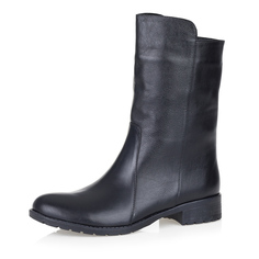 Черные полусапоги на низком каблуке Respect