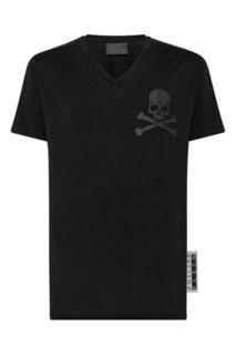 Черная футболка с V-вырезом Philipp Plein