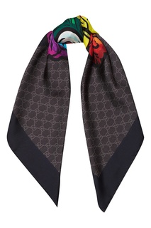 Шелковый платок с мотивом GG и орланом Gucci