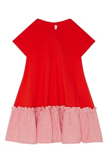 Красное хлопковое платье с отделкой Il Gufo