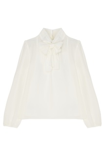 Белая блузка с бантом Dolce&Gabbana Children