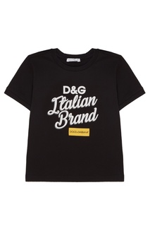 Черная футболка с принтом Dolce&Gabbana Children