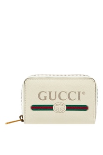 Белый кожаный кошелек с логотипом Gucci