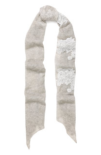 Кашемировый шарф тонкой вязки с кружевной отделкой