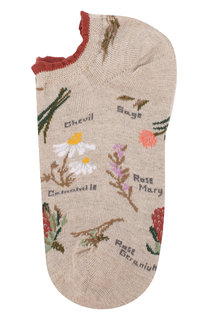 Льняные носки с цветочным рисунком