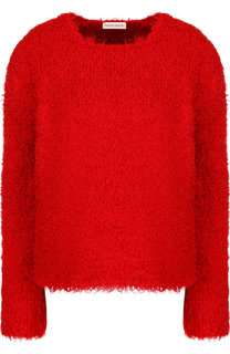 Шелковый пуловер свободного кроя с круглым вырезом