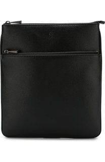 Кожаная сумка-планшет с внешним карманом на молнии