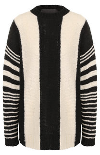 Удлиненный кашемировый пуловер с круглым вырезом