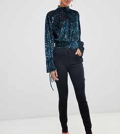 Черные джинсы скинни с классической талией River Island Amelie - Черный