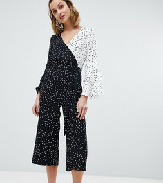 Комбинезон в горошек с оборками на рукавах River Island - Мульти
