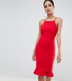 Платье миди с американской проймой и оборкой Missguided - Красный