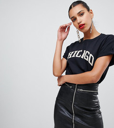 Футболка PrettyLittleThing Chicago - Черный