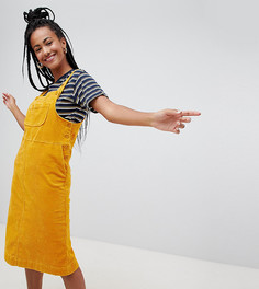 Желтый вельветовый сарафан миди Monki - Желтый