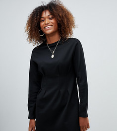 Приталенное трикотажное платье Bershka - Черный