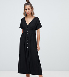 Платье миди на пуговицах Pull&bear - Черный