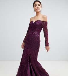 Платье макси с кружевом Bariano - Фиолетовый