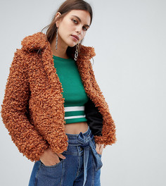 Светло-коричневая куртка из искусственного меха River Island - Рыжий