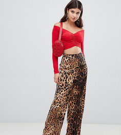 Широкие брюки с леопардовым принтом PrettyLittleThing - Рыжий