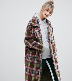 Двубортное пальто в клетку Pull&Bear - Мульти