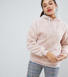 Худи из искусственного меха розового цвета New Look - Розовый