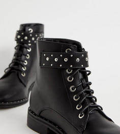 Черные походные ботинки на шнуровке с заклепками Pimkie - Черный