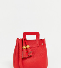 Маленькая красная сумка через плечо с кисточками Pull&Bear - Красный