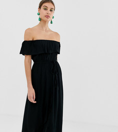 Черное платье макси с оборками River Island - Черный