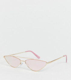 Розовые солнцезащитные очки кошачий глаз River Island - Золотой