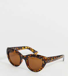 Коричневые солнцезащитные очки кошачий глаз с черепаховым принтом Na-kd - Коричневый