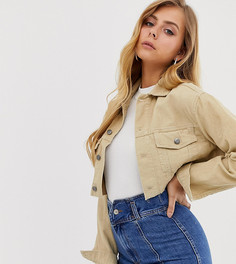 Укороченная джинсовая куртка Boohoo - Светло-бежевый