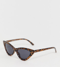 Черепаховые солнцезащитные очки кошачий глаз Monki - Коричневый