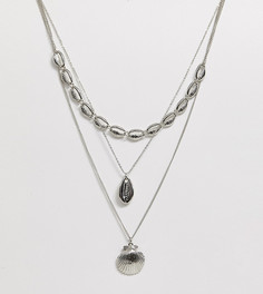 Серебристое ожерелье с подвесками-ракушками New Look - Золотой