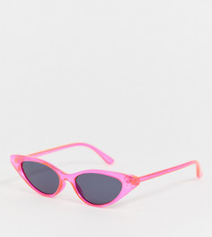 Солнцезащитные очки кошачий глаз в ярко-розовой оправе New Look - Розовый