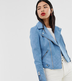 Синяя байкерская куртка из искусственной замши River Island - Синий