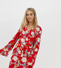 Блузка с цветочным принтом и завязкой Miss Selfridge - Красный