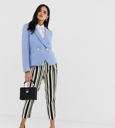 Суженные книзу брюки в черную полоску с декоративным кольцом River Island - Черный