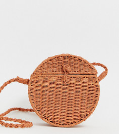 Круглая плетеная сумка через плечо Pull&Bear - Коричневый