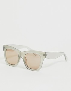 Серые солнцезащитные очки ограниченной серии Weekday - Белый