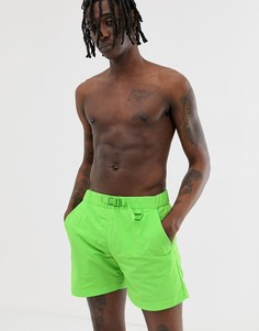 Зеленые пляжные шорты Bershka PANTONE - Зеленый