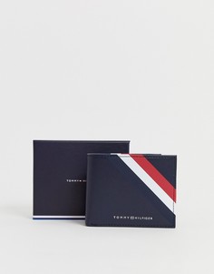 Темно-синий бумажник из искусственной кожи в полоску Tommy Hilfiger corporate - Черный