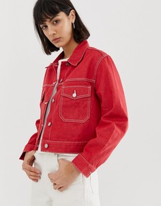 Красная джинсовая куртка из переработанных материалов Weekday - Красный