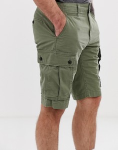 Саржевые шорты-карго оливкового цвета Tommy Hilfiger - Зеленый