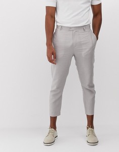 Укороченные брюки из ткани с добавлением льна Gianni Feraud - Серый