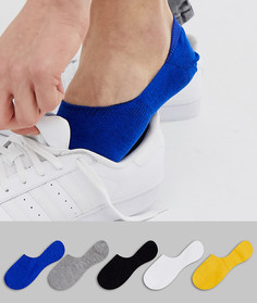 5 пар невидимых носков дизайнерской расцветки ASOS DESIGN - Мульти