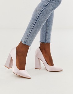 Остроносые туфли на массивном каблуке Glamorous - Розовый