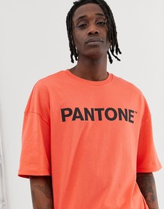 Свободная красная футболка Bershka PANTONE - Красный