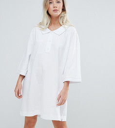 Белое платье-поло из пике Weekday - Белый